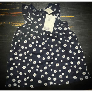 Baby H&M Casual Dress 4-6 Months Navy White Daisy Print